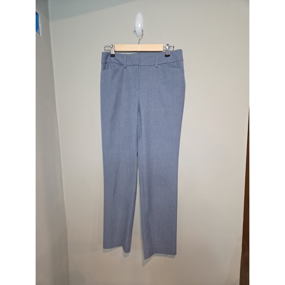 Ann Taylor Factory Dress Pants Women 4 Blue Heathered Straight Leg Trousers Work